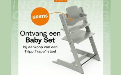 Ontvang een gratis babyset bij aankoop van een Stokke Tripp Trapp bij Snip Wonen+